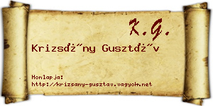 Krizsány Gusztáv névjegykártya