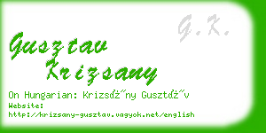 gusztav krizsany business card